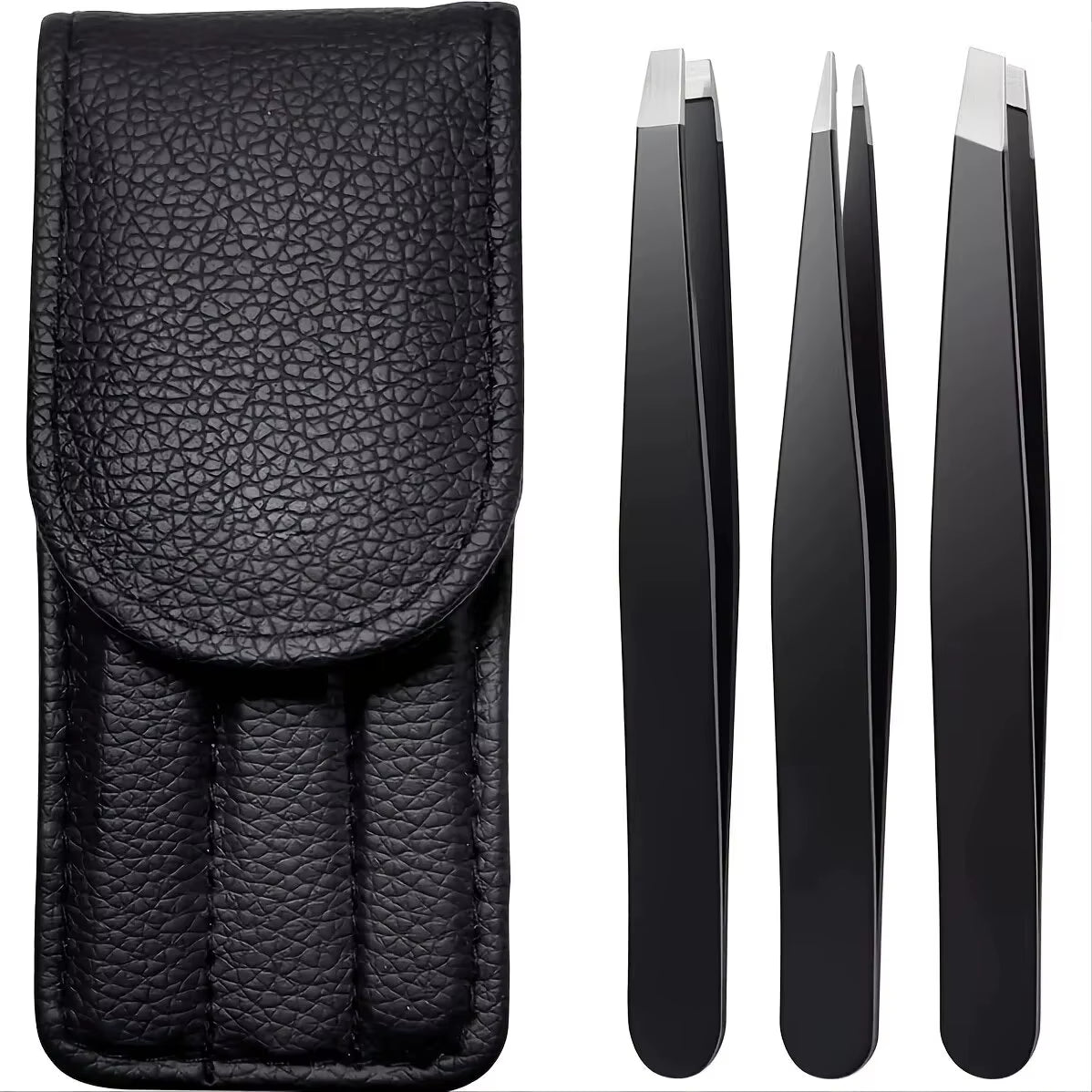 Pinzetten Set 3–4 teilig – Premium Edelstahl Augenbrauen-Pinzetten mit Präzisions-Spitze für Gesichts- und Körperhaarentfernung