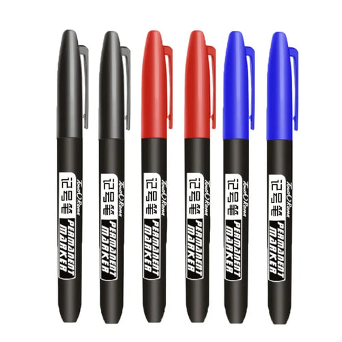 Waterproof Permanent Marker Set – 6 Pieces