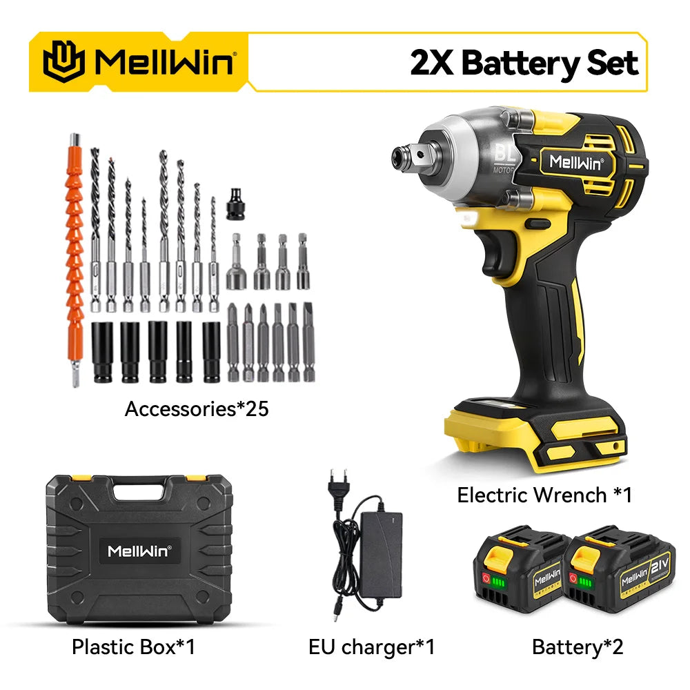 MELLWIN 520 N·m Brushless 3-in-1 Akku-Schlagschrauber