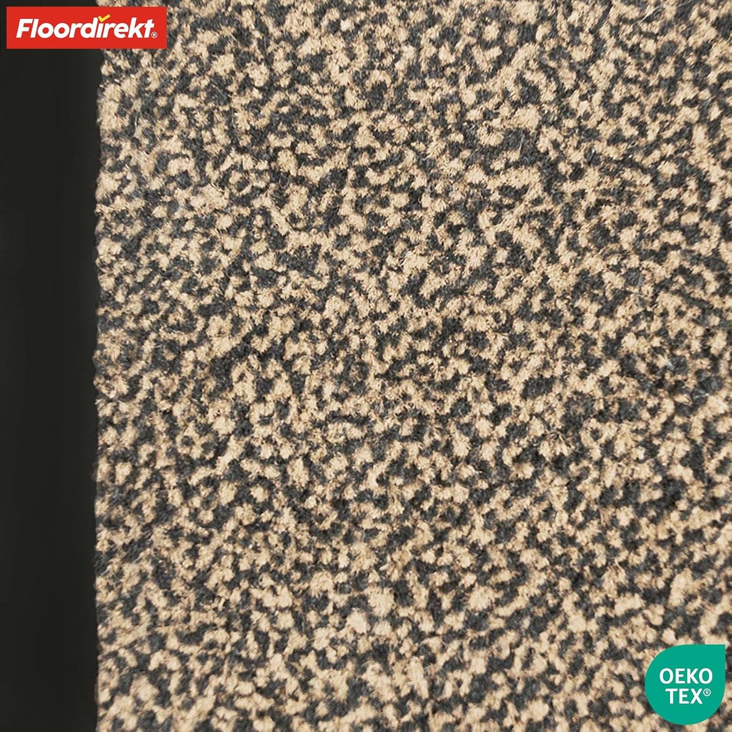 Floordirekt Schmutzfangmatte Rhine - Waschbare & Leistungsstarke Fußmatte - Sauberlaufmatte Mit Rutschfester Rückseite - Türmatte Für Den Eingangsbereich (Ocker-Schwarz (Meliert), 40 Cm X 60 Cm)