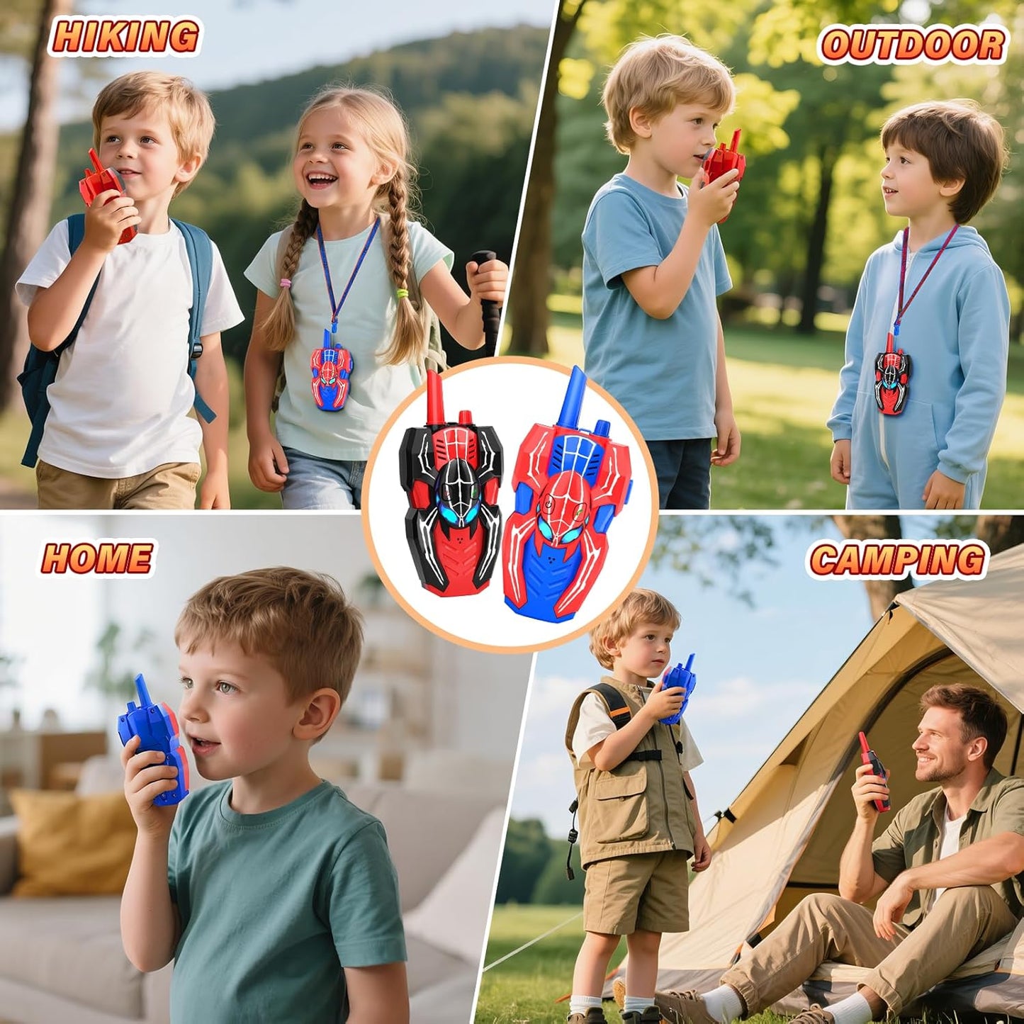 Walkie Talkie Kinder, Spinne Walky Talky Spielzeug Für 3 4 5 6 7 8 Jahre Junge, 3-10 Jahre Junge Mädchen Walky Talky Spielzeug Für Draußen Geschenkideen Gartenspielzeug Funkgerät