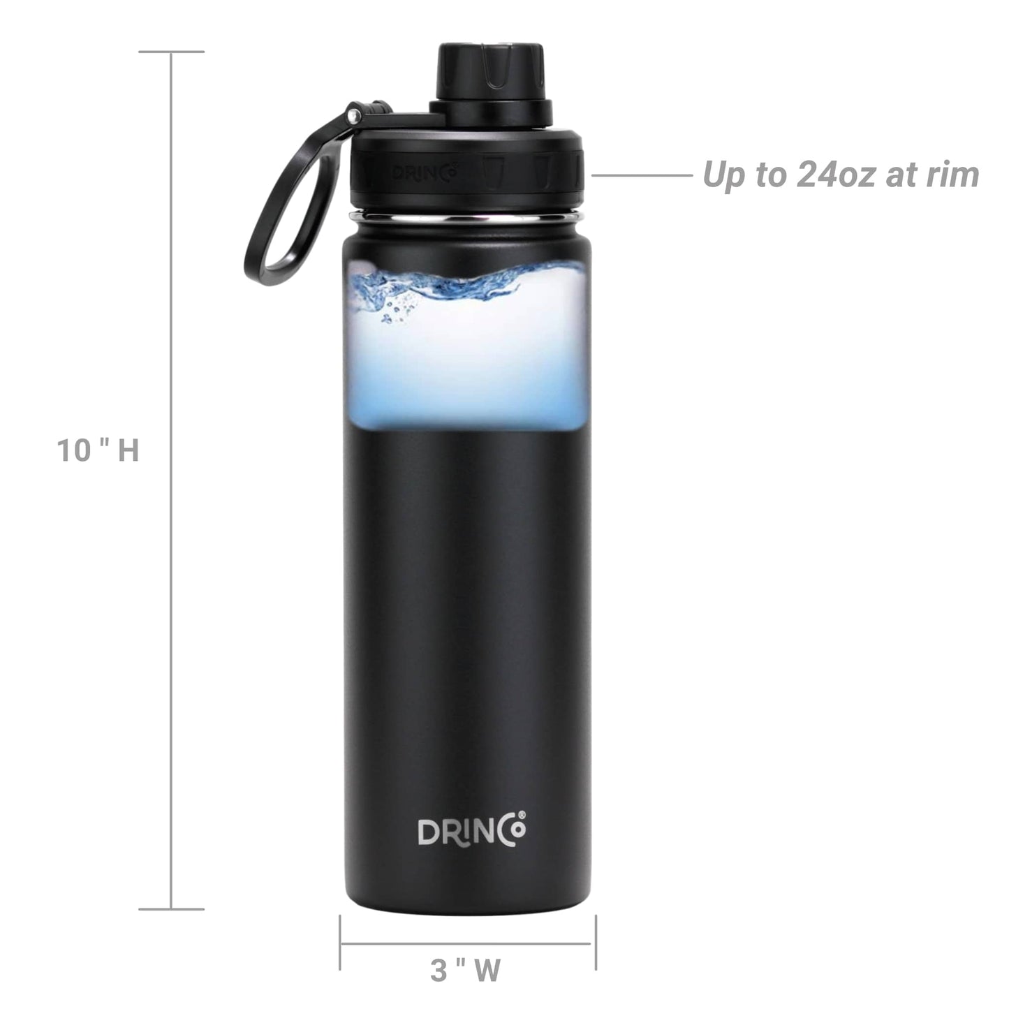 DRINCO Edelstahl Trinkflasche