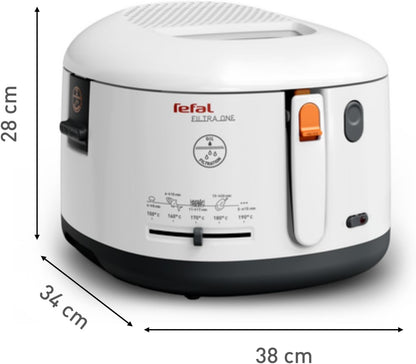 Tefal Fritteuse Filtra One – Kompakte Und Geruchsarme Fritteuse Mit Ölfilter, Antihaftbeschichtetem Einsatz, Leichter Reinigung Und Spülmaschinengeeignet, Perfekt Für Pommes, Nuggets & Snacks Zuhause