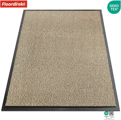 Floordirekt Schmutzfangmatte Rhine - Waschbare & Leistungsstarke Fußmatte - Sauberlaufmatte Mit Rutschfester Rückseite - Türmatte Für Den Eingangsbereich (Ocker-Schwarz (Meliert), 40 Cm X 60 Cm)