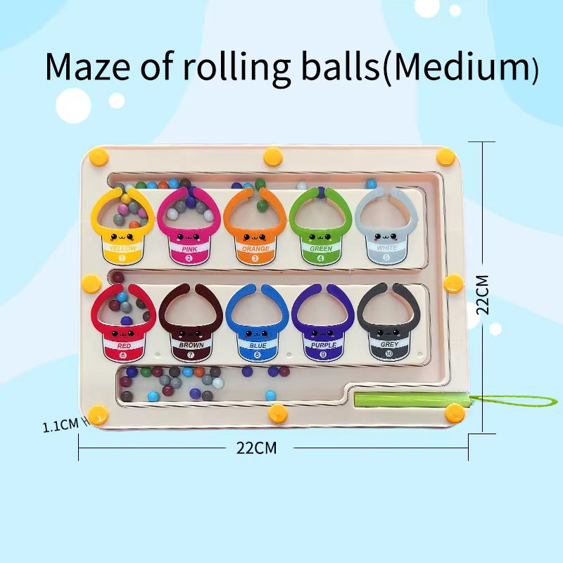 Magnetischer Labyrinth-Gehball Für Kinder, Baby-Konzentrationstraining, Schreiben Von Logik, Denken, 3-Jähriges Früherziehungspuzzle