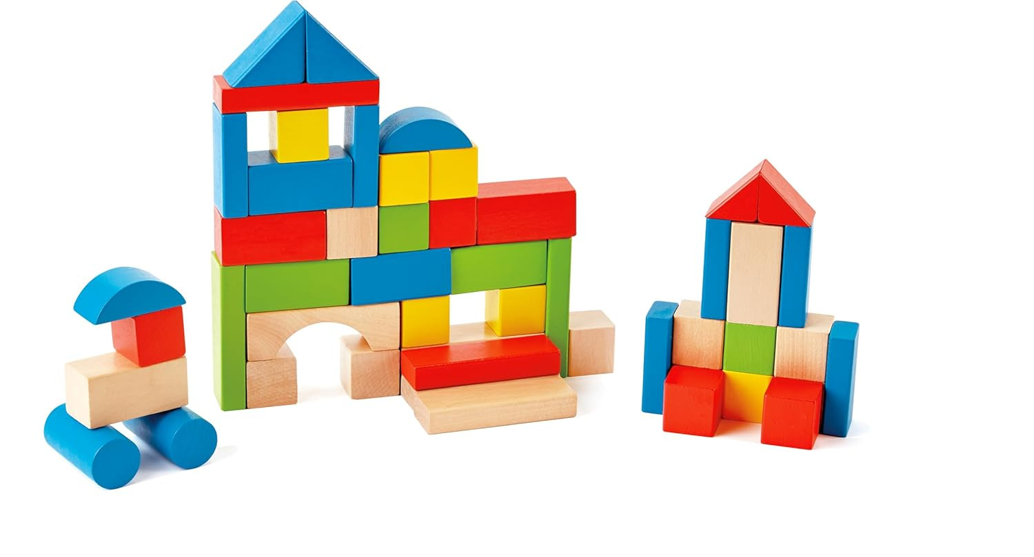 Hape Bunte Holzbausteine – Hochwertiges Holzspielzeug Zum Stapeln