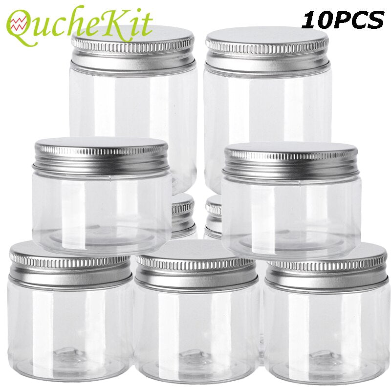 Aufbewahrungsdosen Set Transparent mit Aluminiumdeckel (10 Stück)
