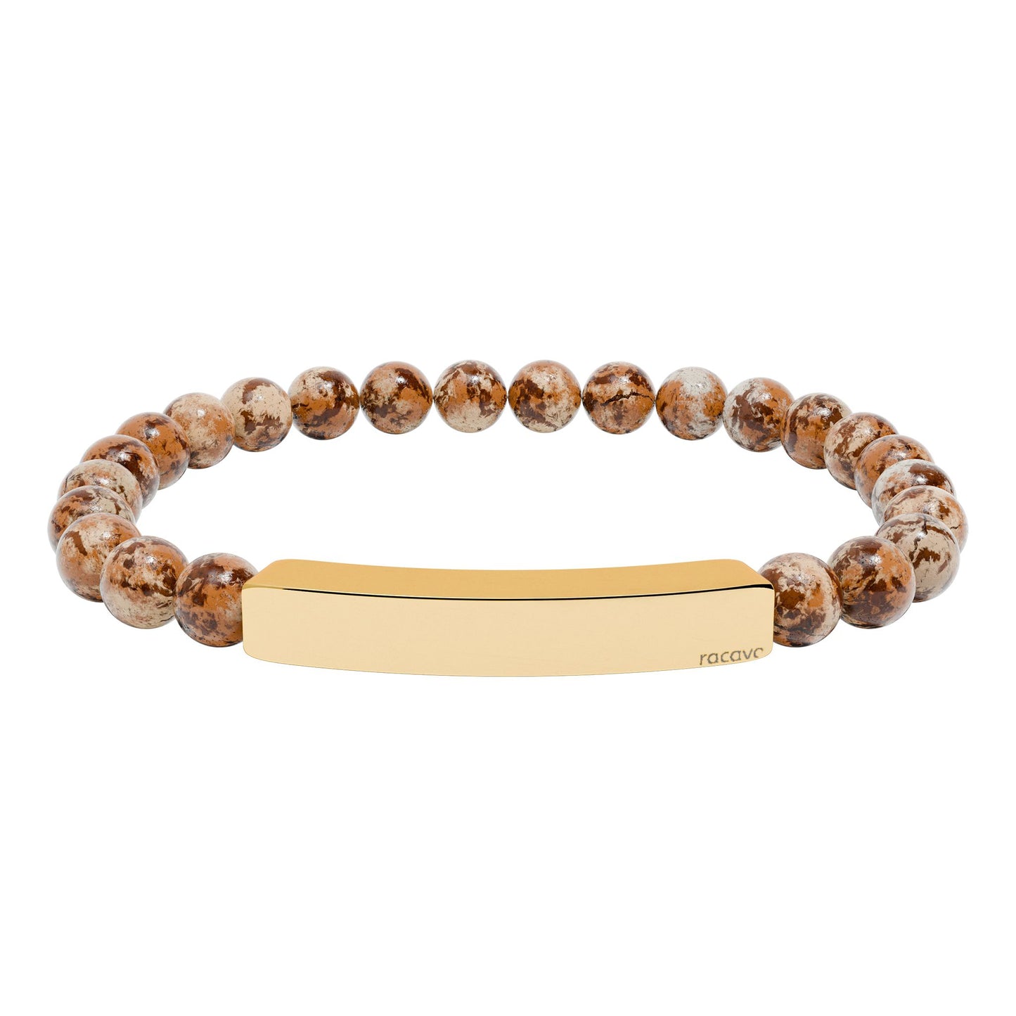 Steinarmband mit gravierbarer Edelstahl Bar
