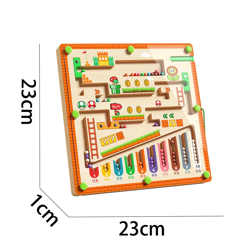 Magnetischer Labyrinth-Gehball Für Kinder, Baby-Konzentrationstraining, Schreiben Von Logik, Denken, 3-Jähriges Früherziehungspuzzle