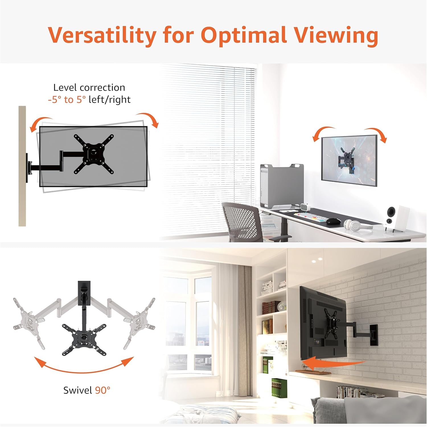 Tv-Wandhalterung Mit Voller Bewegung, Für 30.5 - 101.6 Cm Fernseher