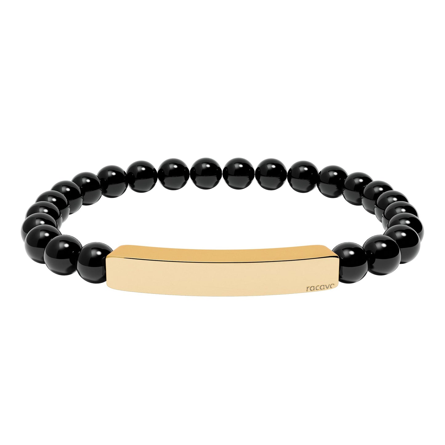 Steinarmband mit gravierbarer Edelstahl Bar