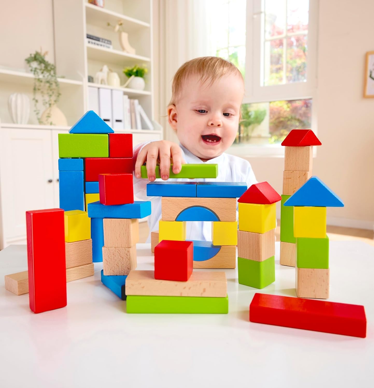 Hape Bunte Holzbausteine – Hochwertiges Holzspielzeug Zum Stapeln