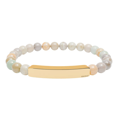Steinarmband mit gravierbarer Edelstahl Bar