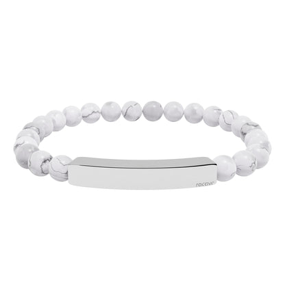 Steinarmband mit gravierbarer Edelstahl Bar