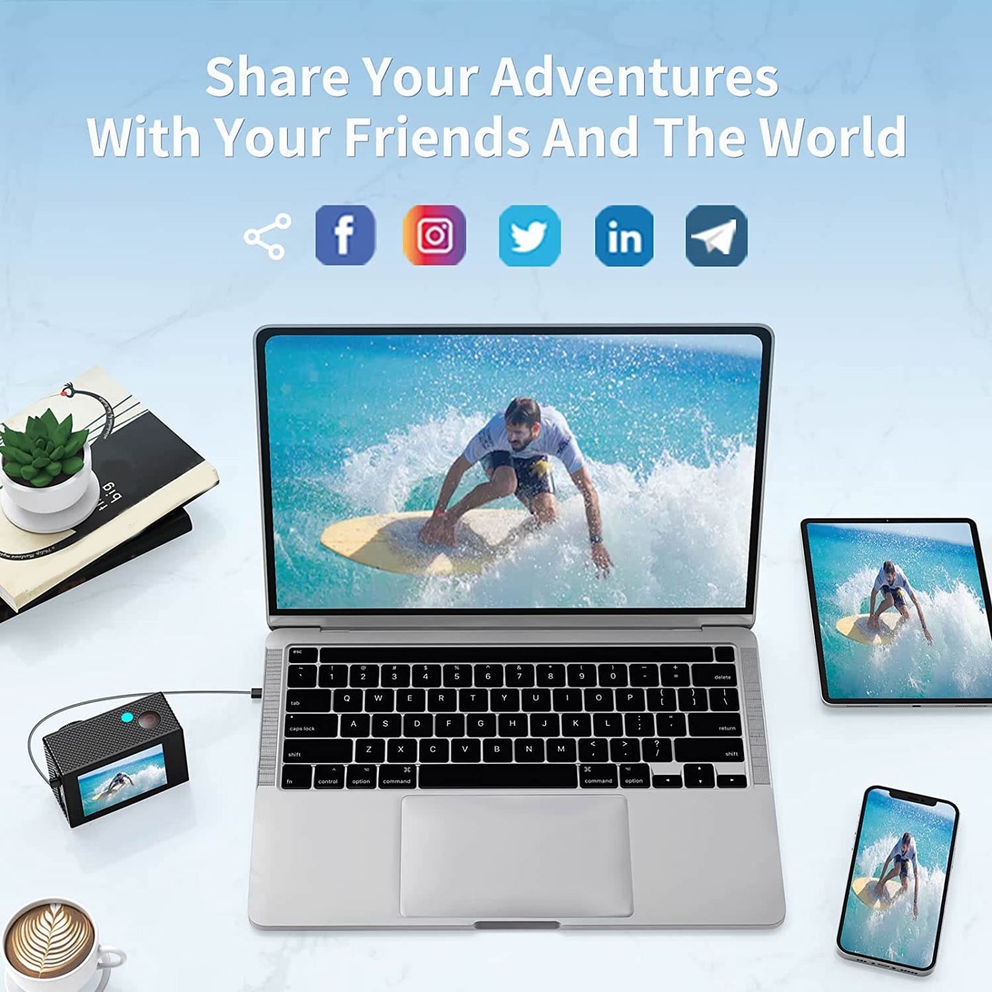 Ultra HD 4K Action Pro Camera with Wi-Fi &amp; Image Stabilization