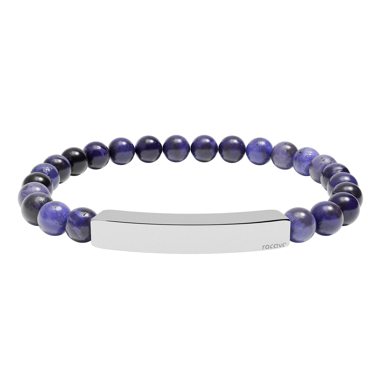 Steinarmband mit gravierbarer Edelstahl Bar
