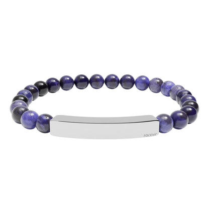 Steinarmband mit gravierbarer Edelstahl Bar
