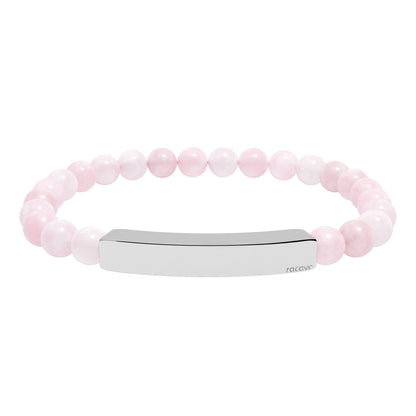 Steinarmband mit gravierbarer Edelstahl Bar
