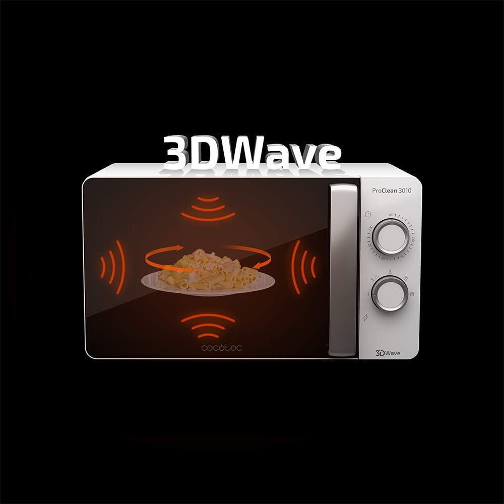 Microondas Proclean 3010, 20 Liter- Kapazität, Ready2Clean-Beschichtung, 700 Watt-Leistung, 6 Funktionsstufen, 30 Minuten-Timer, Auftauhmodus, Weiße Endverarbeitung