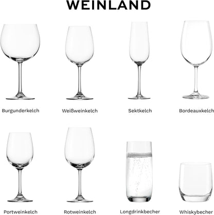 Stölzle Lausitz Longdrinkgläser Weinland 6Er-Set 390 Ml – Elegante Allroundgläser Ideal Für Cocktails, Drinks, Wasser & Säfte – Hochwertige Wassergläser Aus Kristallglas – Spülmaschinen- & Stoßfest