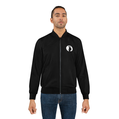 Minimalist White Bomber Jacket with Black Trim