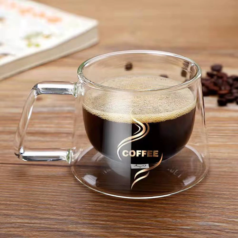 Transparentes hitzebeständiges Kaffeeglas aus Borosilikatglas – 200 ml
