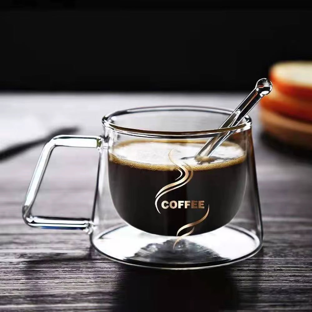 Transparentes hitzebeständiges Kaffeeglas aus Borosilikatglas – 200 ml