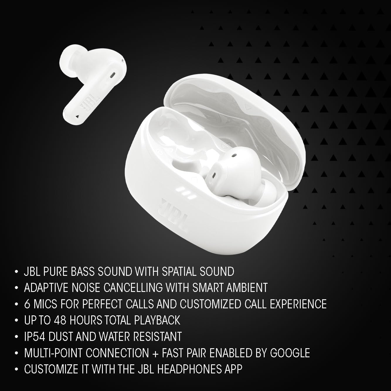 JBL Tune Beam 2, Kabellose Bluetooth-In-Ear-Kopfhörer Mit Noise-Cancelling, 48 H Wiedergabezeit, IP54 Wasser - Und Staubgeschützt, Multipoint-Verbindung, Ergonomisches Design, Schwarz