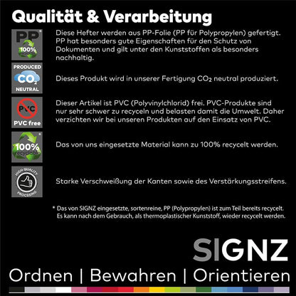 SIGNZ Prospekthüllen (DIN A4, 40 My), 100 Stück