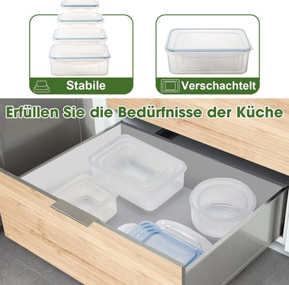 YASHE Frischhaltedosen Mit Deckel 16Pcs (8 Behälter, 8 Deckel)