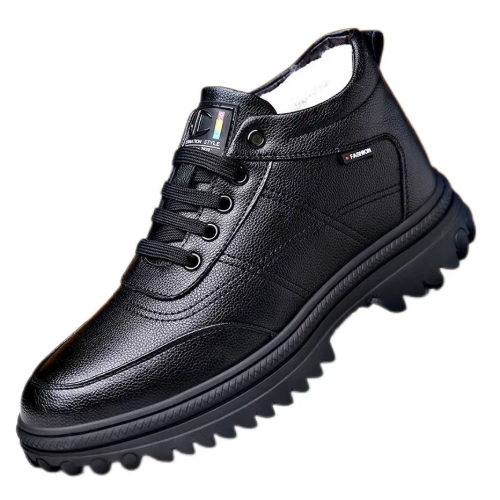 Herren Winterschuhe Schneestiefel Gefüttert Stiefel Warm Outdoor Boots Leder