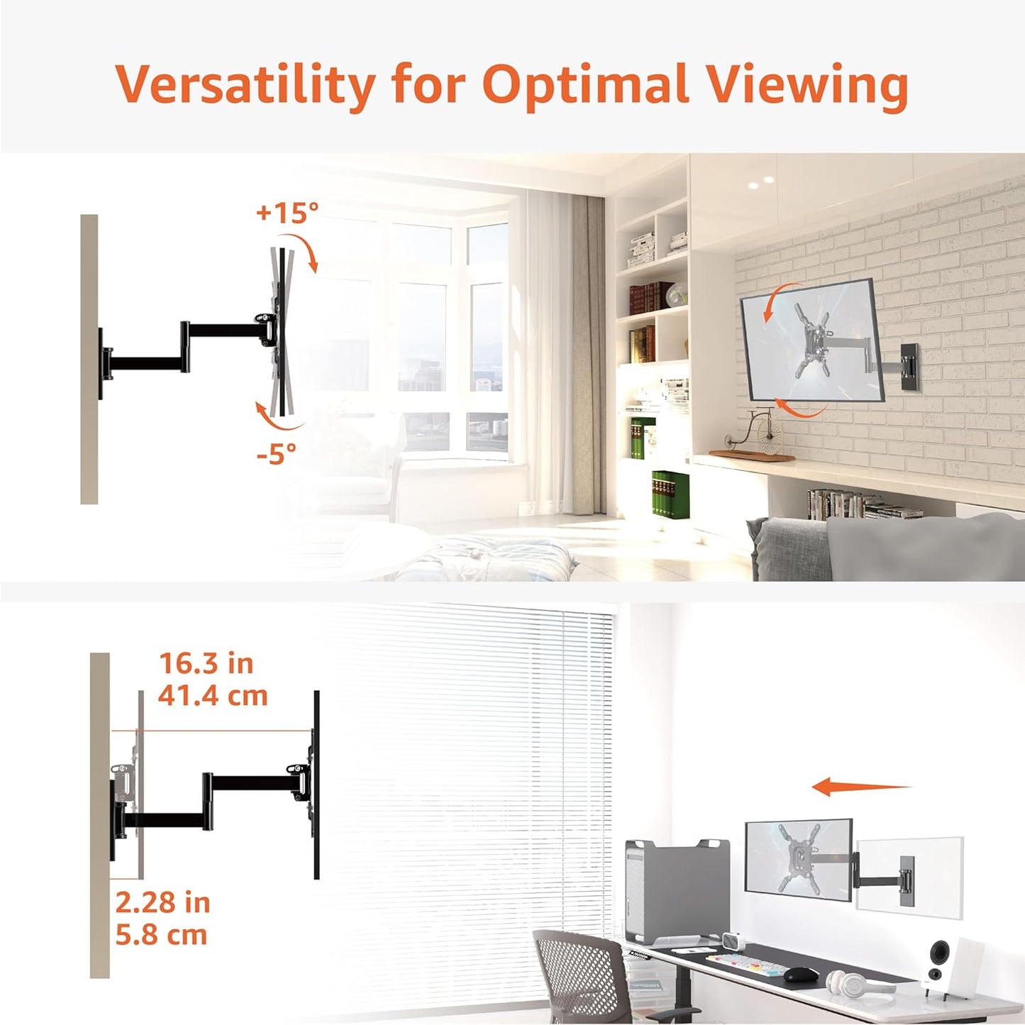 Tv-Wandhalterung Mit Voller Bewegung, Für 30.5 - 101.6 Cm Fernseher