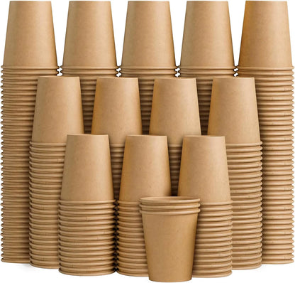 8 Oz Kraftpapierbecher, Einweg-Kaffeetassen Aus Papier, Heiß-/Kalttrinkbecher Für Wasser, Kaffee, Saft, Ungebleichte Becher Für Party-Picknick