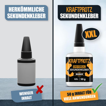 Sekundenkleber Extra Stark Gel 50 G – XXL Superkleber Für Holz, Metall, Kunststoff, Glas