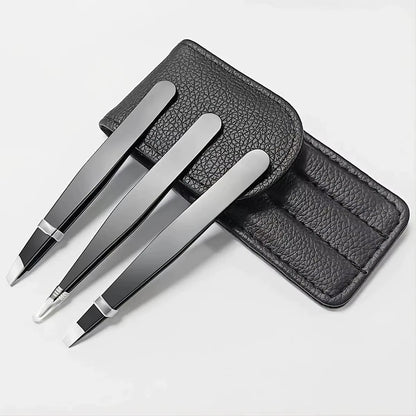 Pinzetten Set 3–4 teilig – Premium Edelstahl Augenbrauen-Pinzetten mit Präzisions-Spitze für Gesichts- und Körperhaarentfernung