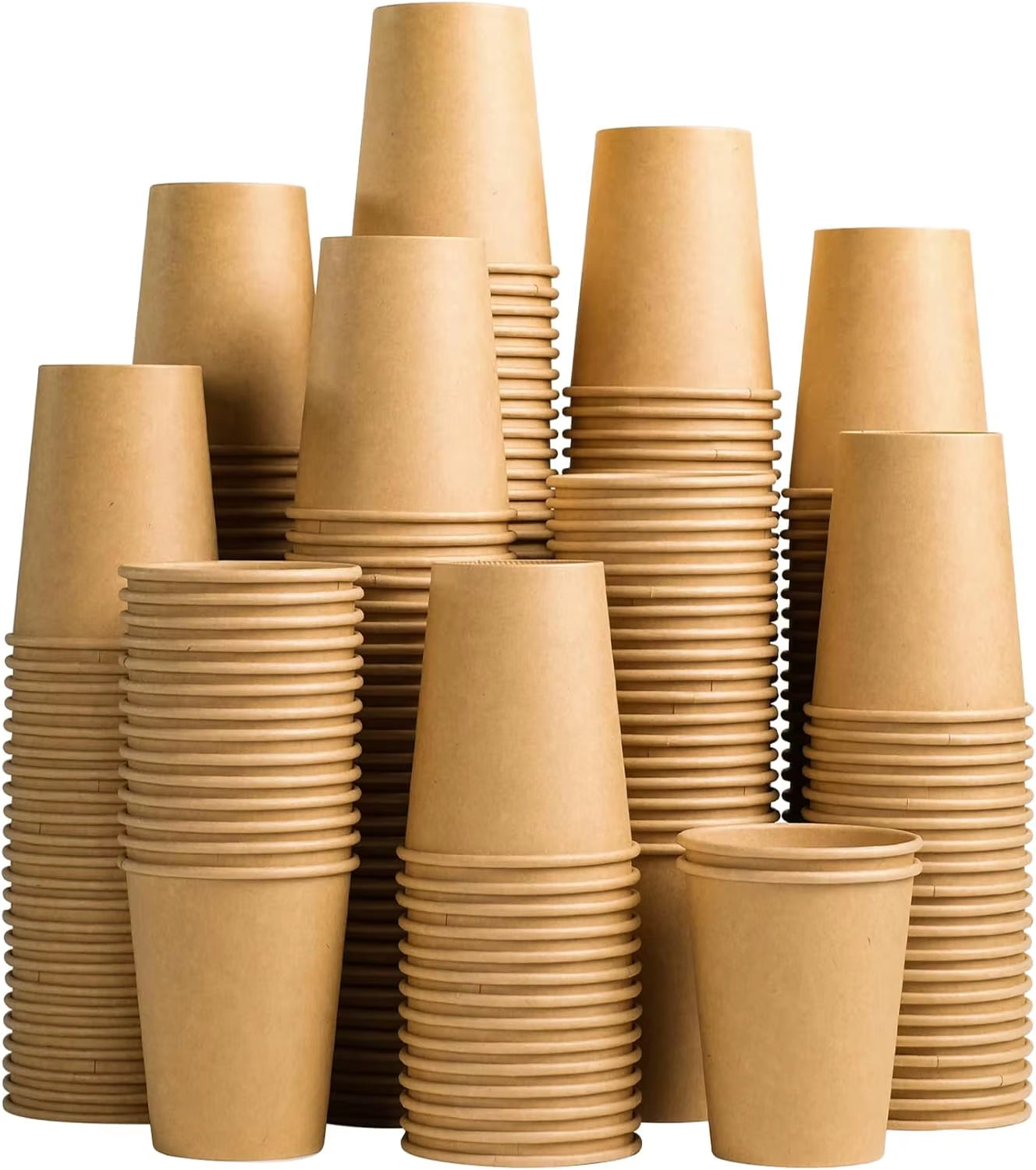 8 Oz Kraftpapierbecher, Einweg-Kaffeetassen Aus Papier, Heiß-/Kalttrinkbecher Für Wasser, Kaffee, Saft, Ungebleichte Becher Für Party-Picknick