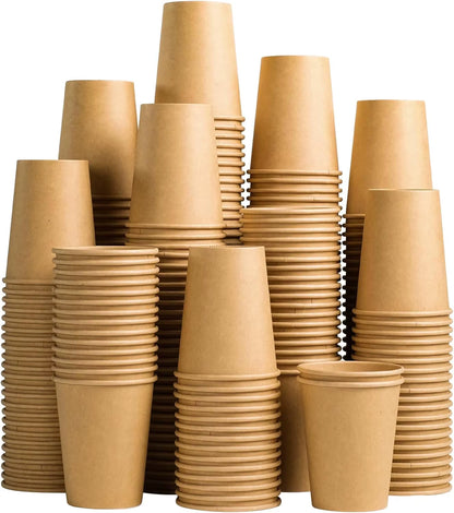 8 Oz Kraftpapierbecher, Einweg-Kaffeetassen Aus Papier, Heiß-/Kalttrinkbecher Für Wasser, Kaffee, Saft, Ungebleichte Becher Für Party-Picknick