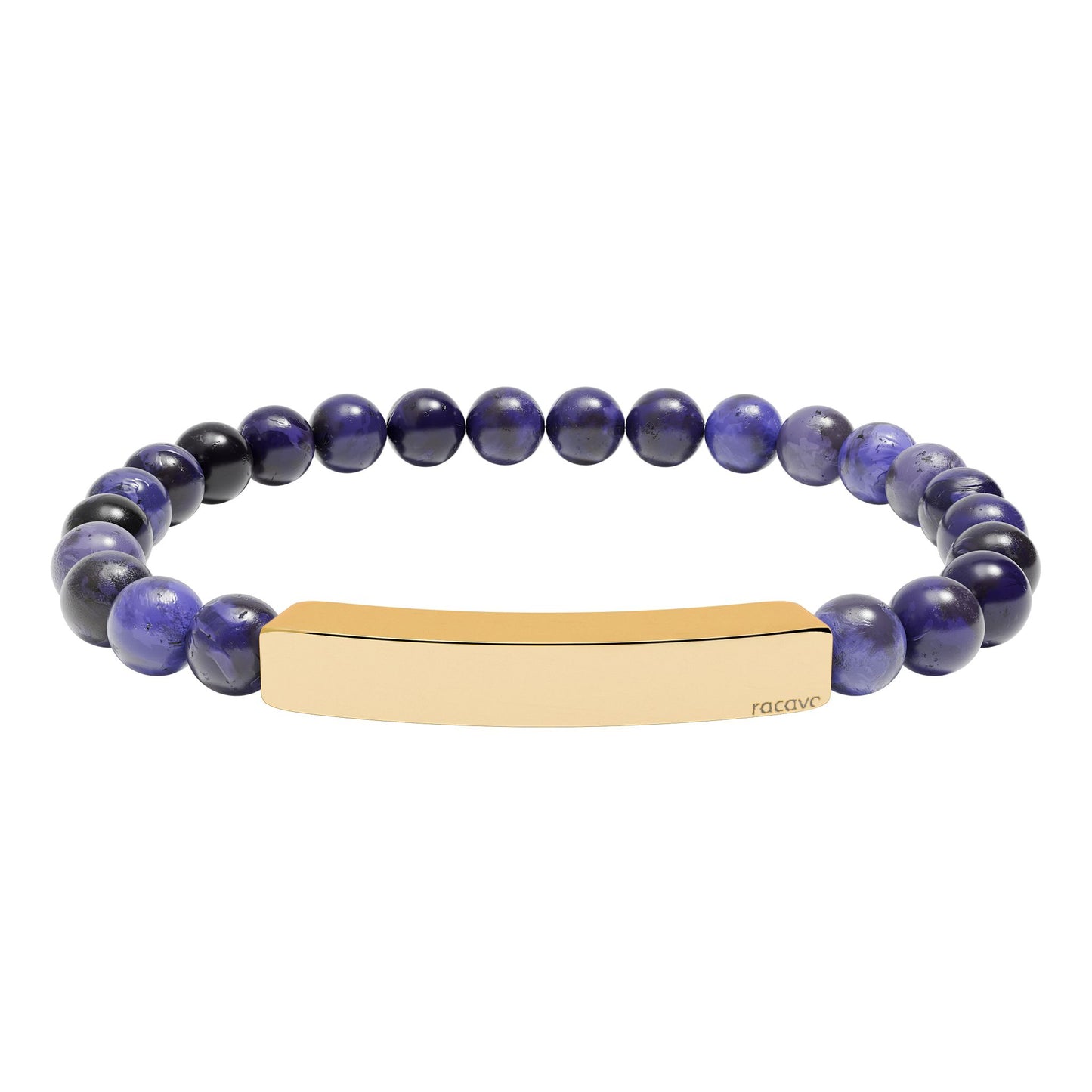 Steinarmband mit gravierbarer Edelstahl Bar