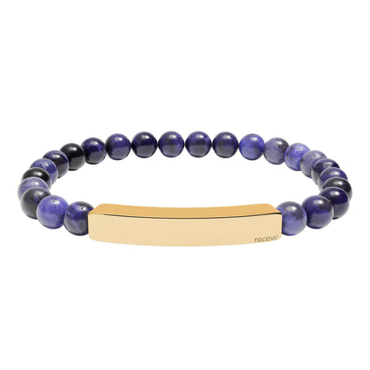 Steinarmband mit gravierbarer Edelstahl Bar
