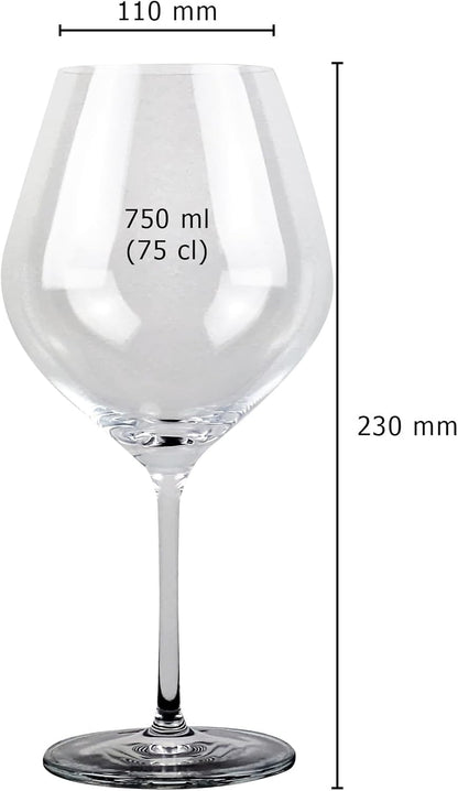 Sauerland GLAS 6Er Set Burgunderglas Paula 750Ml