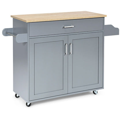 Küchenwagen Mit Handtuchhalter & Gewürzboard & Schublade Kücheninsel Rollbarer Küchenschrank