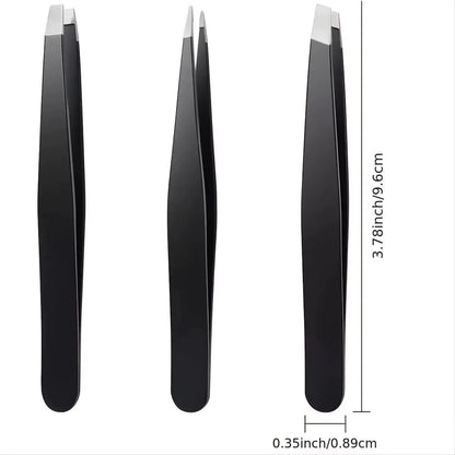 Pinzetten Set 3–4 teilig – Premium Edelstahl Augenbrauen-Pinzetten mit Präzisions-Spitze für Gesichts- und Körperhaarentfernung