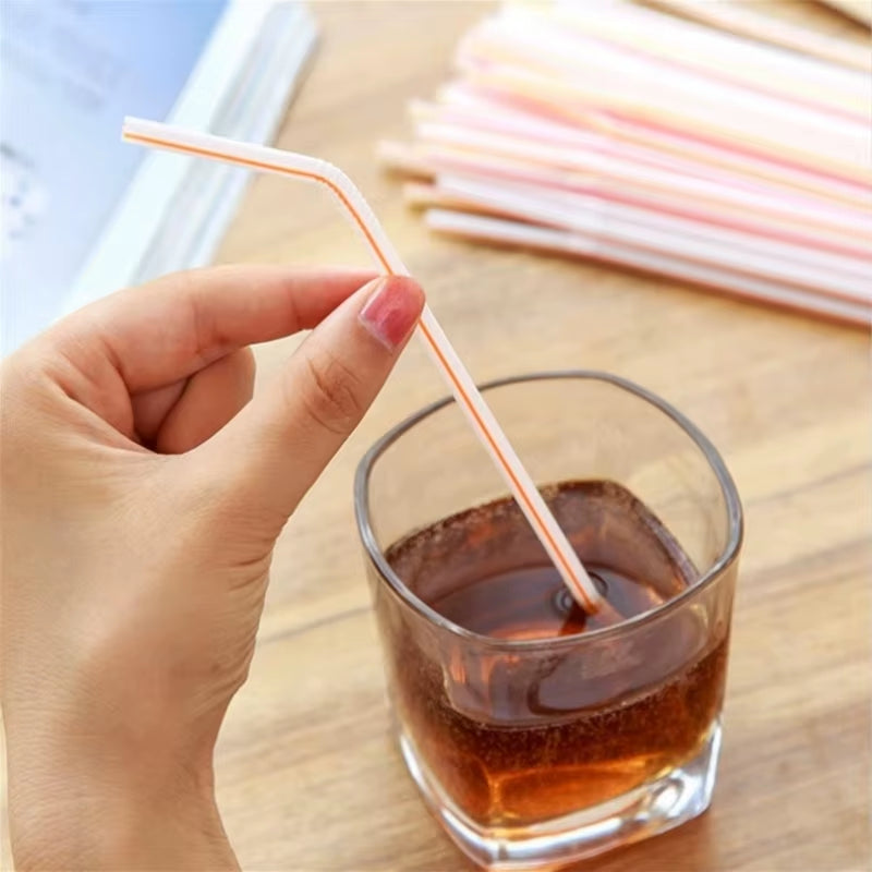 50-1000Pcs Mehrfarbige Trinkhalme Rietjes Milch Tee Bar Party Hochzeit Küche Home Zubehör Getränke Schwarz Stroh Großhandel