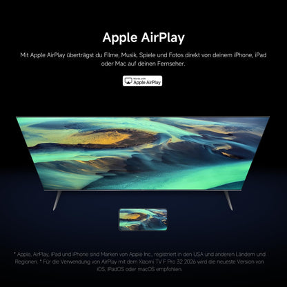 Xiaomi TV F Pro 32, 32 Zoll (81 Cm), QLED, Smart TV, Fire OS7, Triple Tuner Dvb-C/S/S2/T/T2,Dolby Audio™, DTS Virtual:X, DTS-HD, Sprachsteuerung Mit Alexa, Kompatibel Mit Apple Airplay
