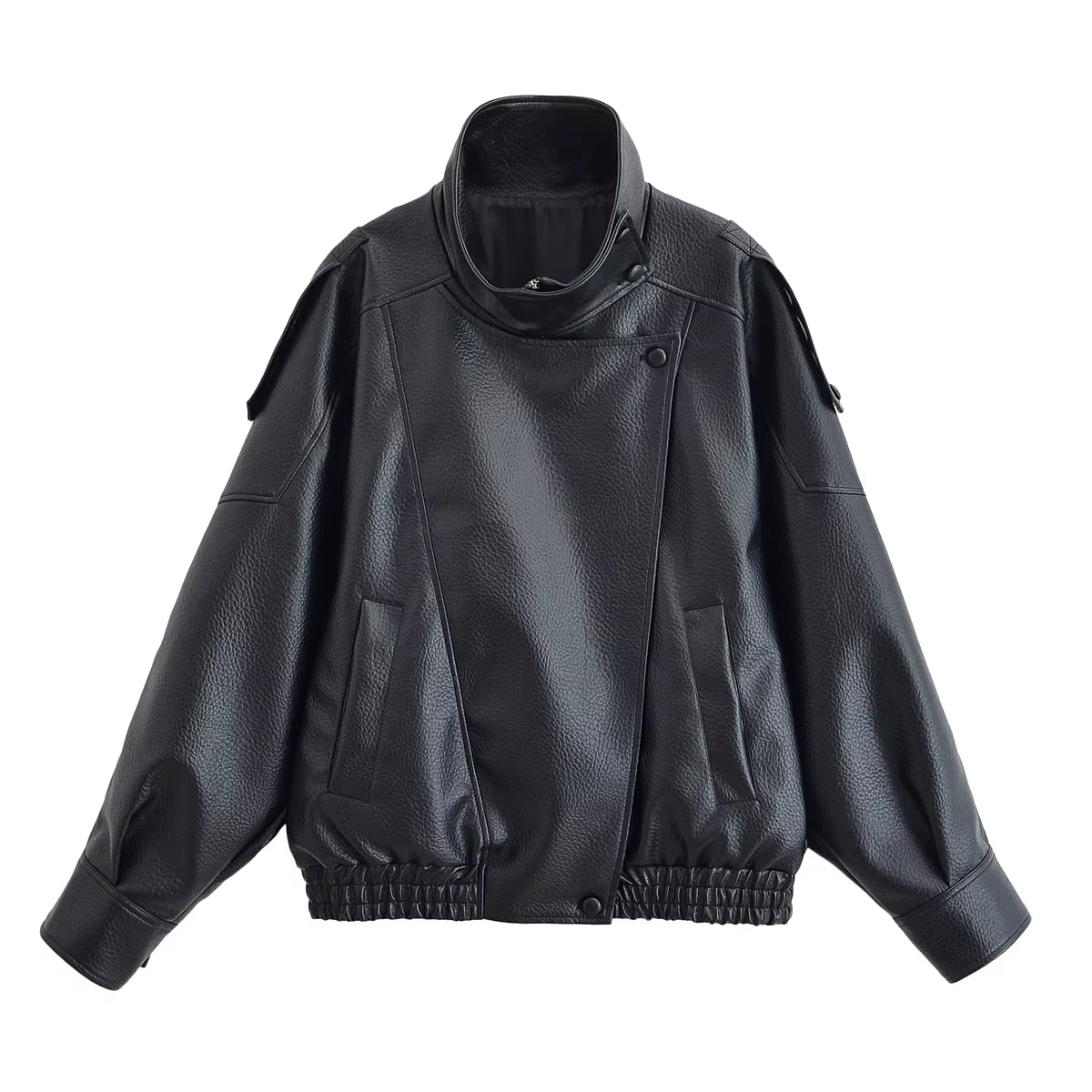 Leder Jacke Für Frauen Casual Solide Lange Sleeve Zipper Pu Leder Mäntel Neue Mode Weibliche Streetwear