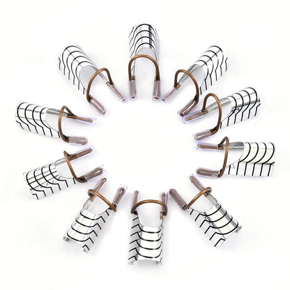 10 Reusable Aluminum Nail Extension Molds 