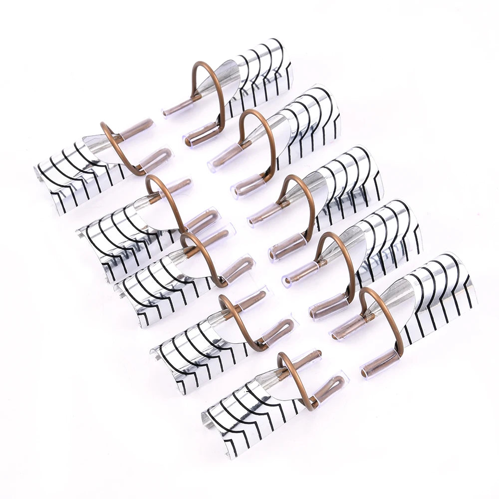 10 Reusable Aluminum Nail Extension Molds 