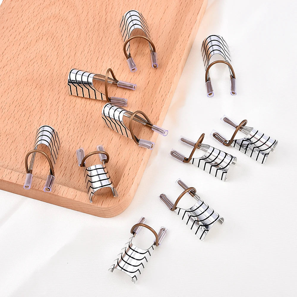 10 Reusable Aluminum Nail Extension Molds 