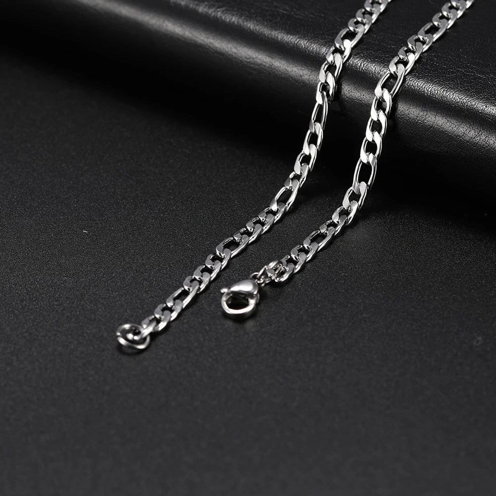 3Mm-10Mm Cuban Chain Stainless Steel Necklaces for Men Male Chains Figaro Box Chain Choker Punk Jewelry 45Cm 50Cm 60Cm