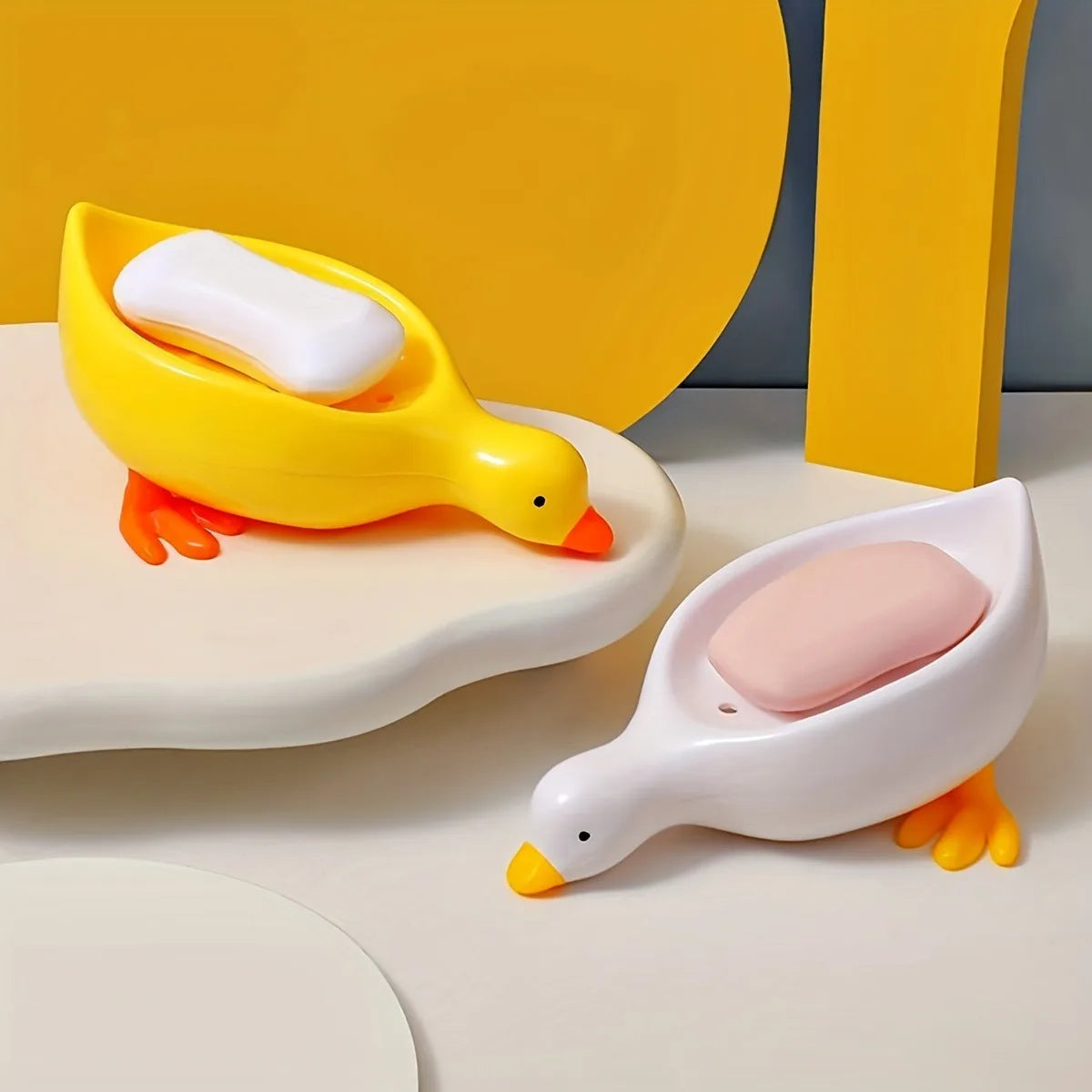 Enten Seifenschale mit Selbstablauf und Ablage
